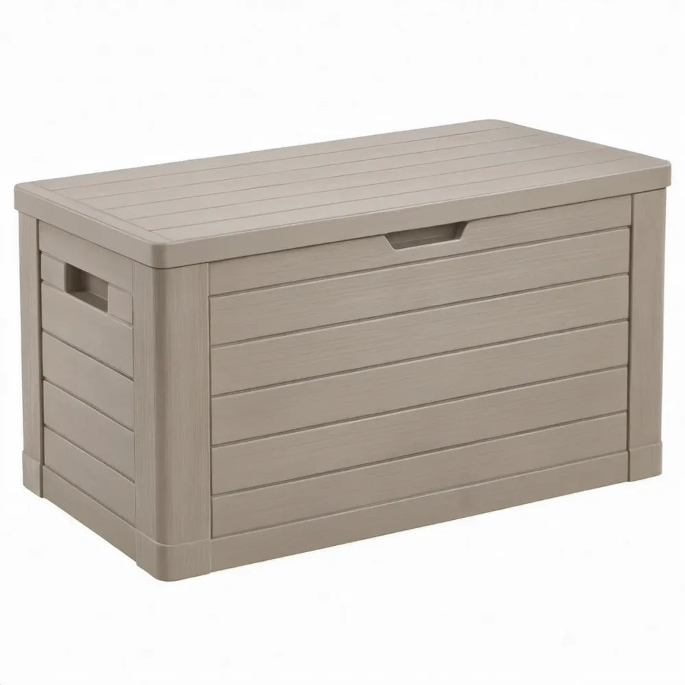 Opbergkist met deksel 117 x 45 x 57 cm, 270 l, taupe, polypropyleen