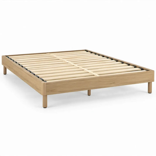 Houten bedframe met lattenbodem 160 x 200 cm Naturel